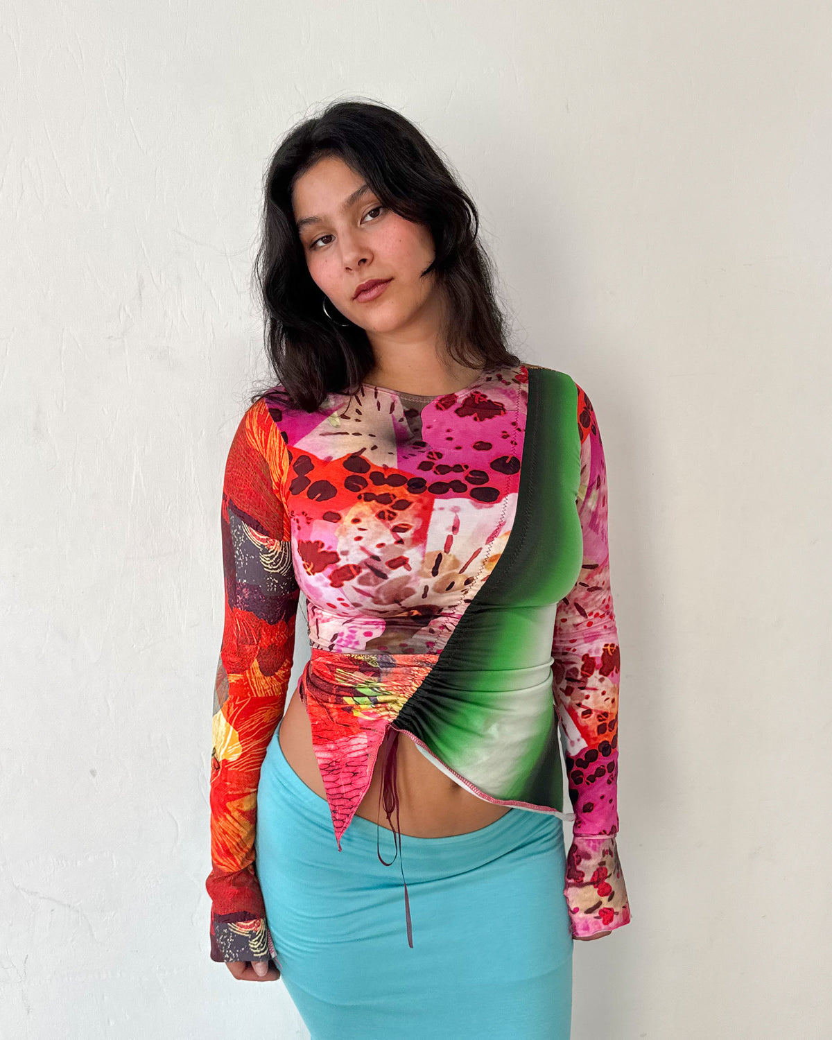 The Patchwork Cotton Ruche Top
