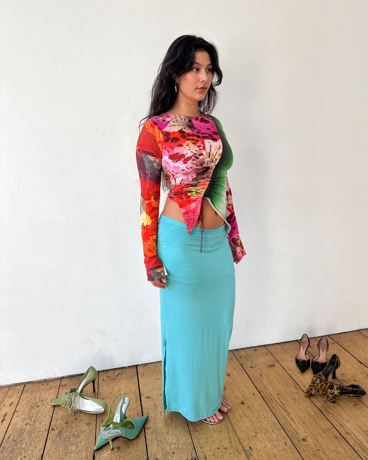 The Patchwork Cotton Ruche Top