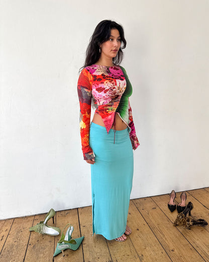 The Patchwork Cotton Ruche Top