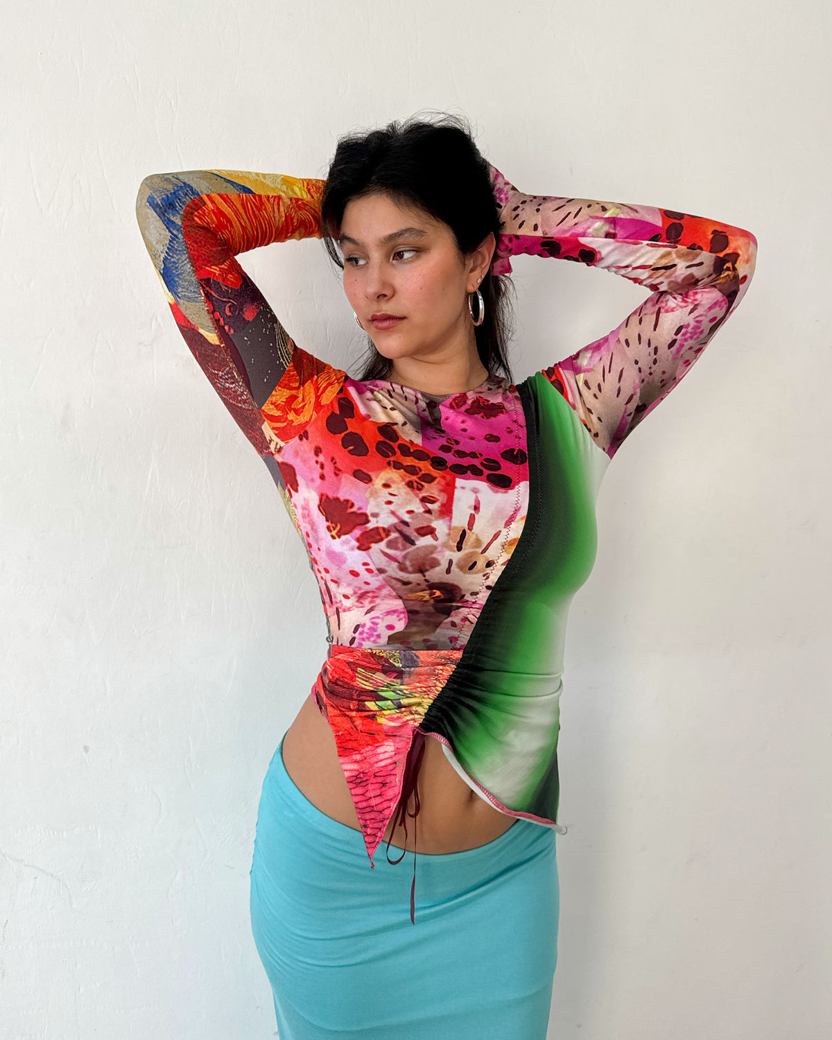 The Patchwork Cotton Ruche Top