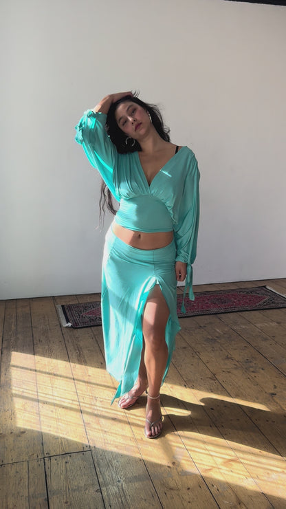 Turquoise Drape Skirt