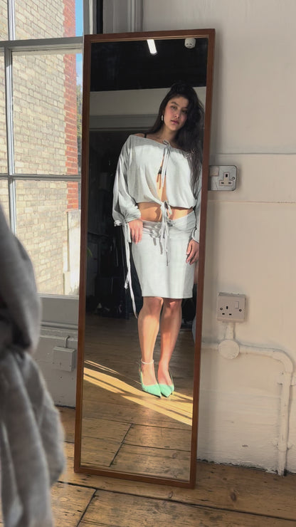 Grey Marl Tie Skirt