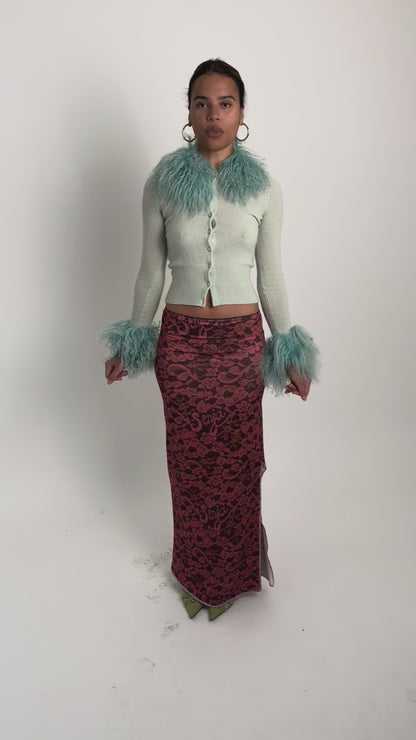 The Burgundy Lace Maxi Skirt