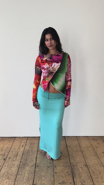 The Patchwork Cotton Ruche Top