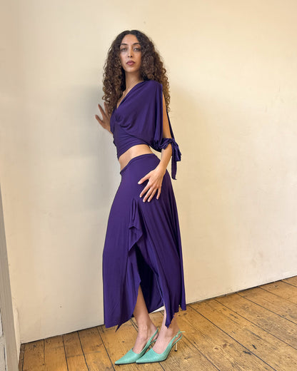 Midnight Purple Drape Skirt