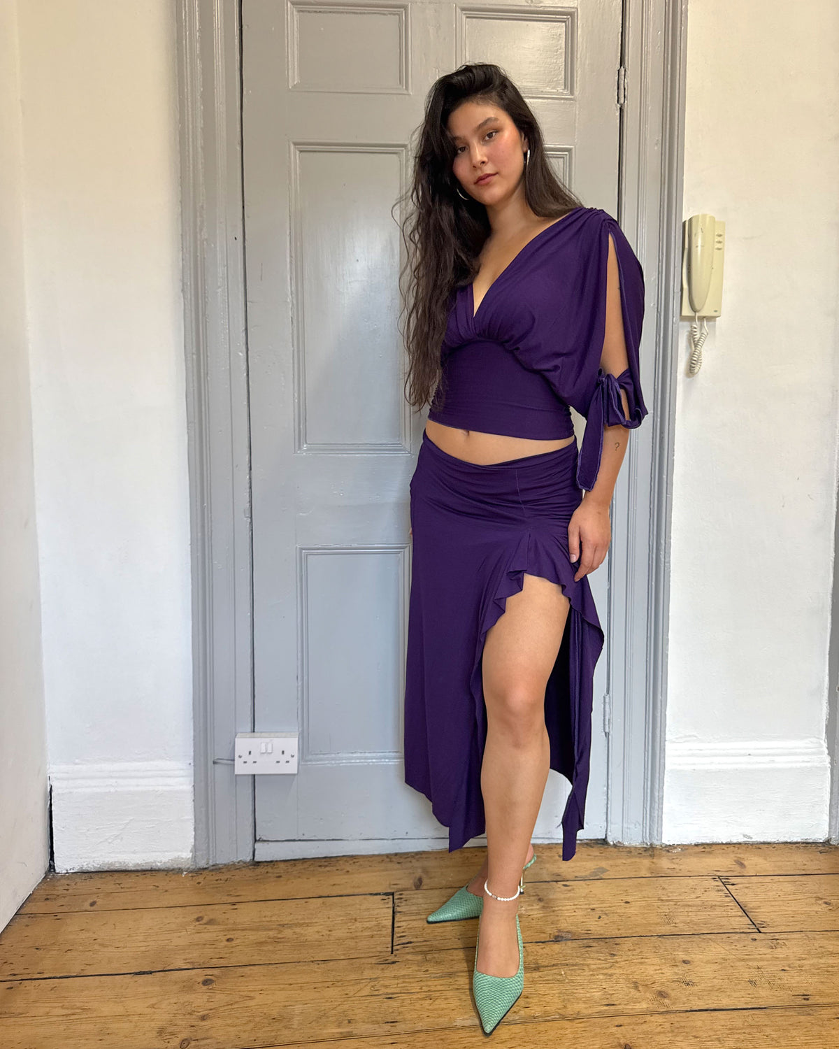 Midnight Purple Drape Skirt