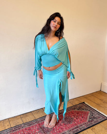 Turquoise Drape Skirt