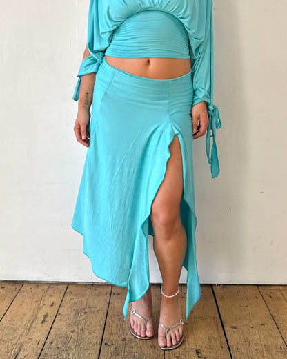 Turquoise Drape Skirt