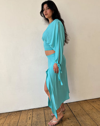 Turquoise Drape Skirt