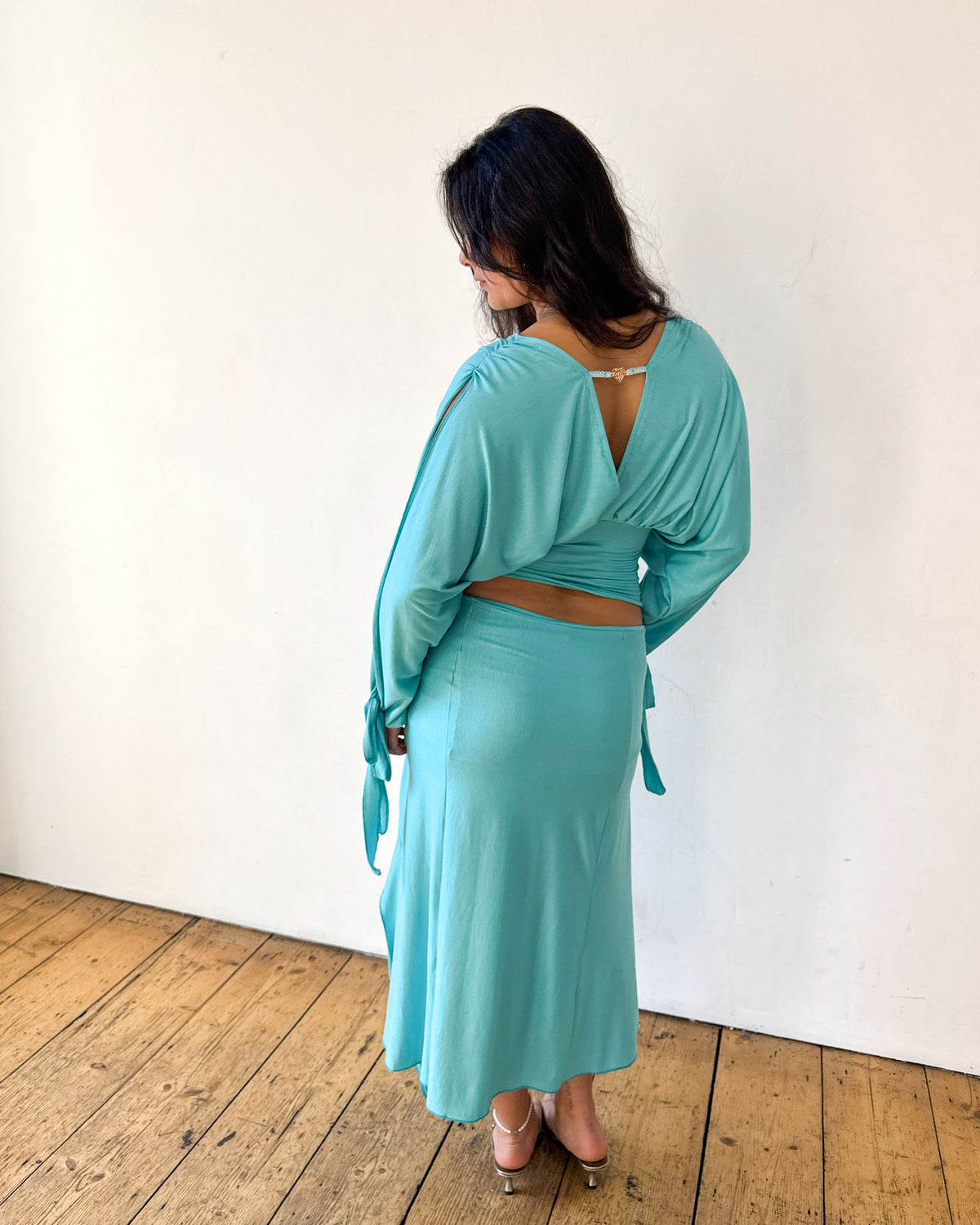 Turquoise Drape Skirt